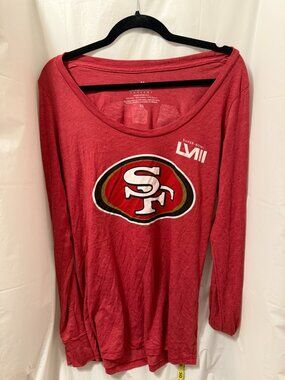 Majestic Threads SF 49ers Brock Purdy 13 Super Bowl LVII Red LS Shirt Womens XL